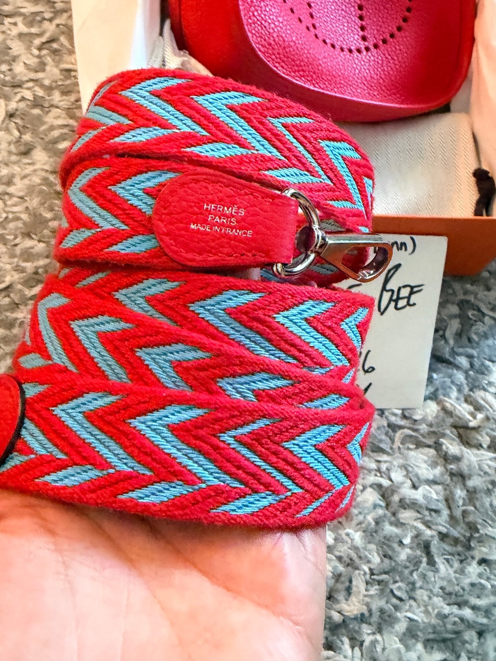 Authentic Hermes Evelyne TPM in Rouge PHW - Picture 8 of 16